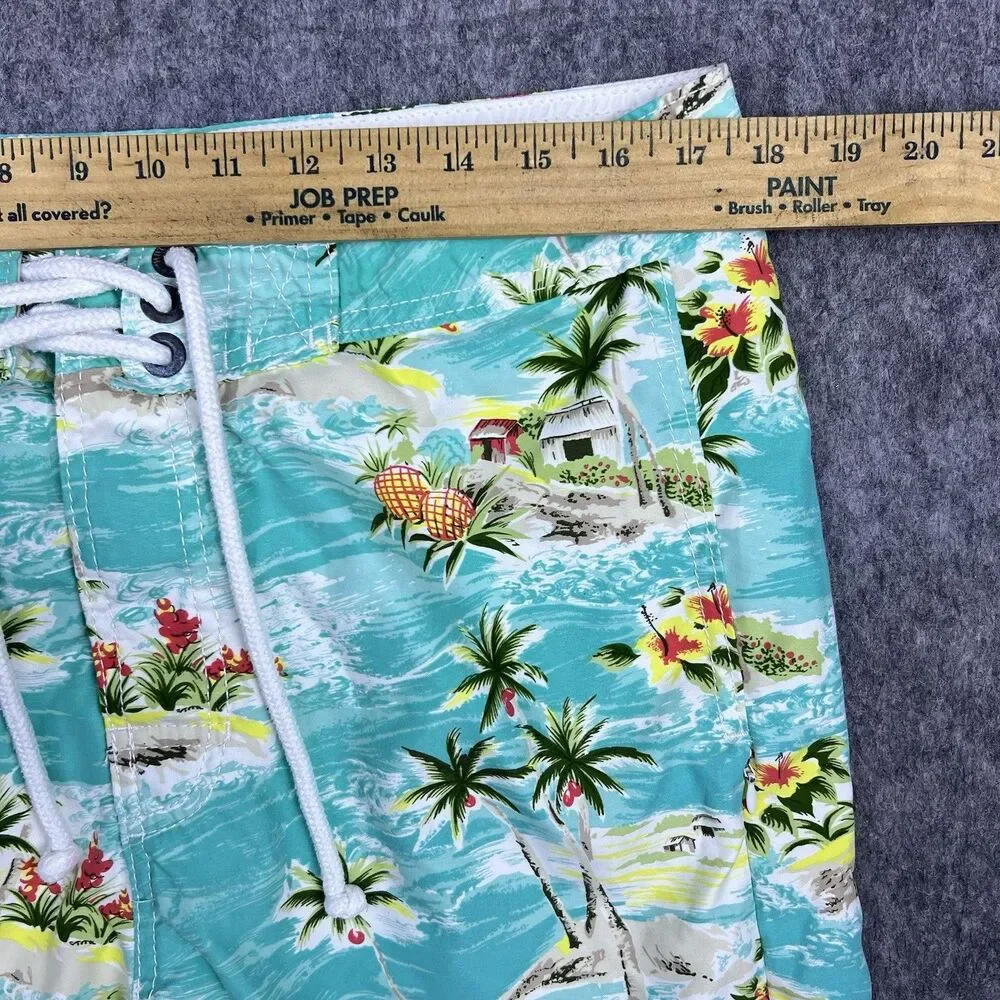 Vtg Hollister Men's Swim Shorts California Floral Print Hawaiian Surf Y2K Size L